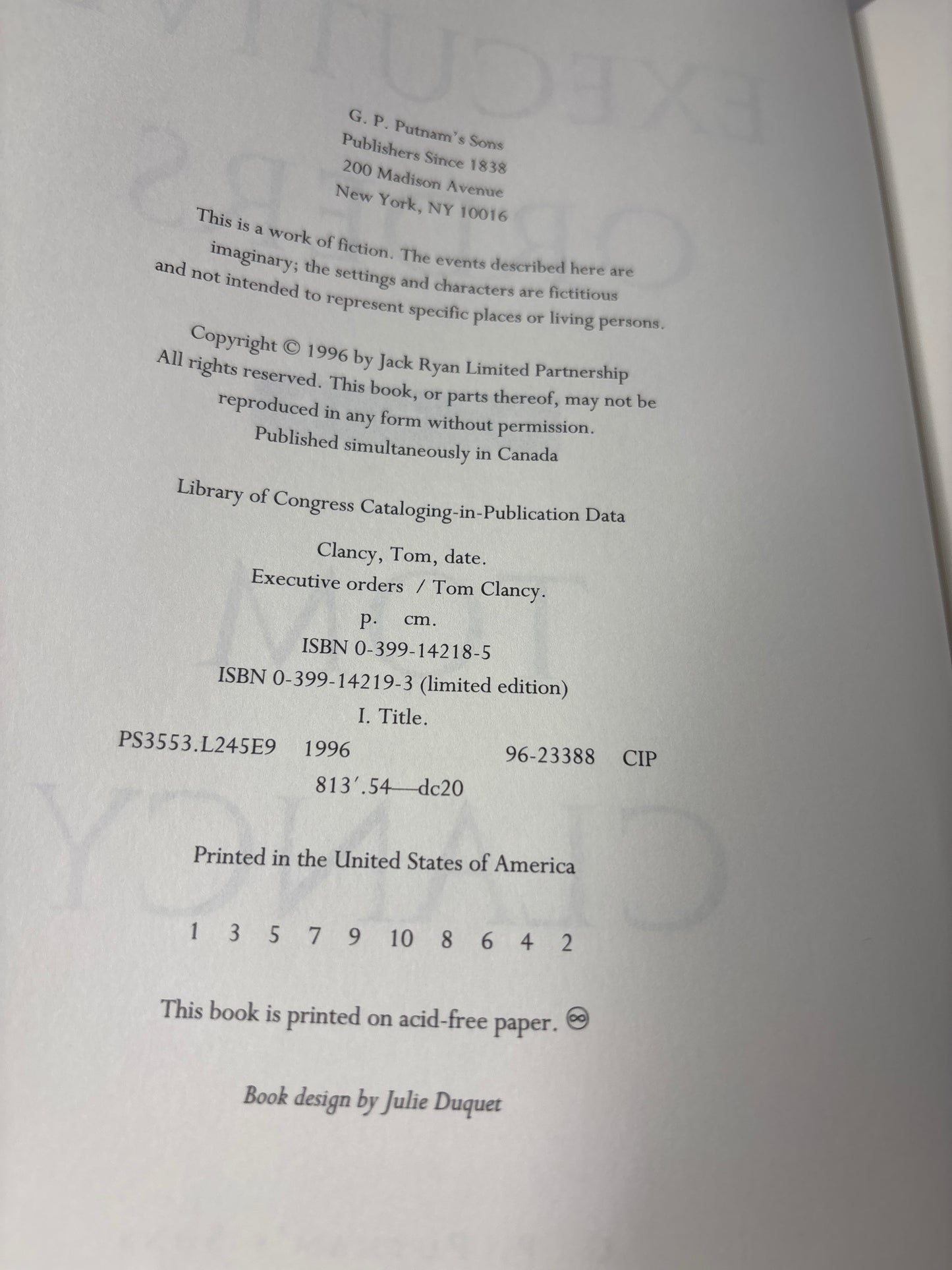 Executive Order by Tom Clancy (Jack Ryan Universe #9)