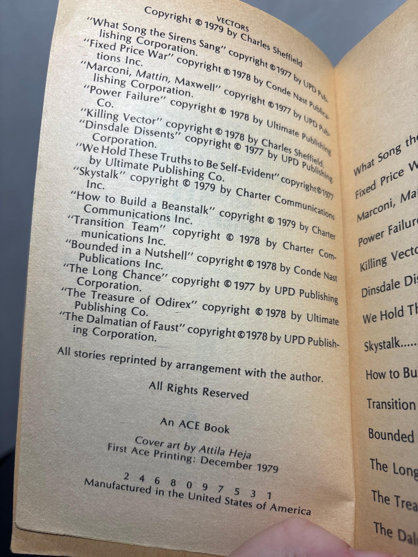 Vectors by Charles Sheffield | Vintage Science Fiction