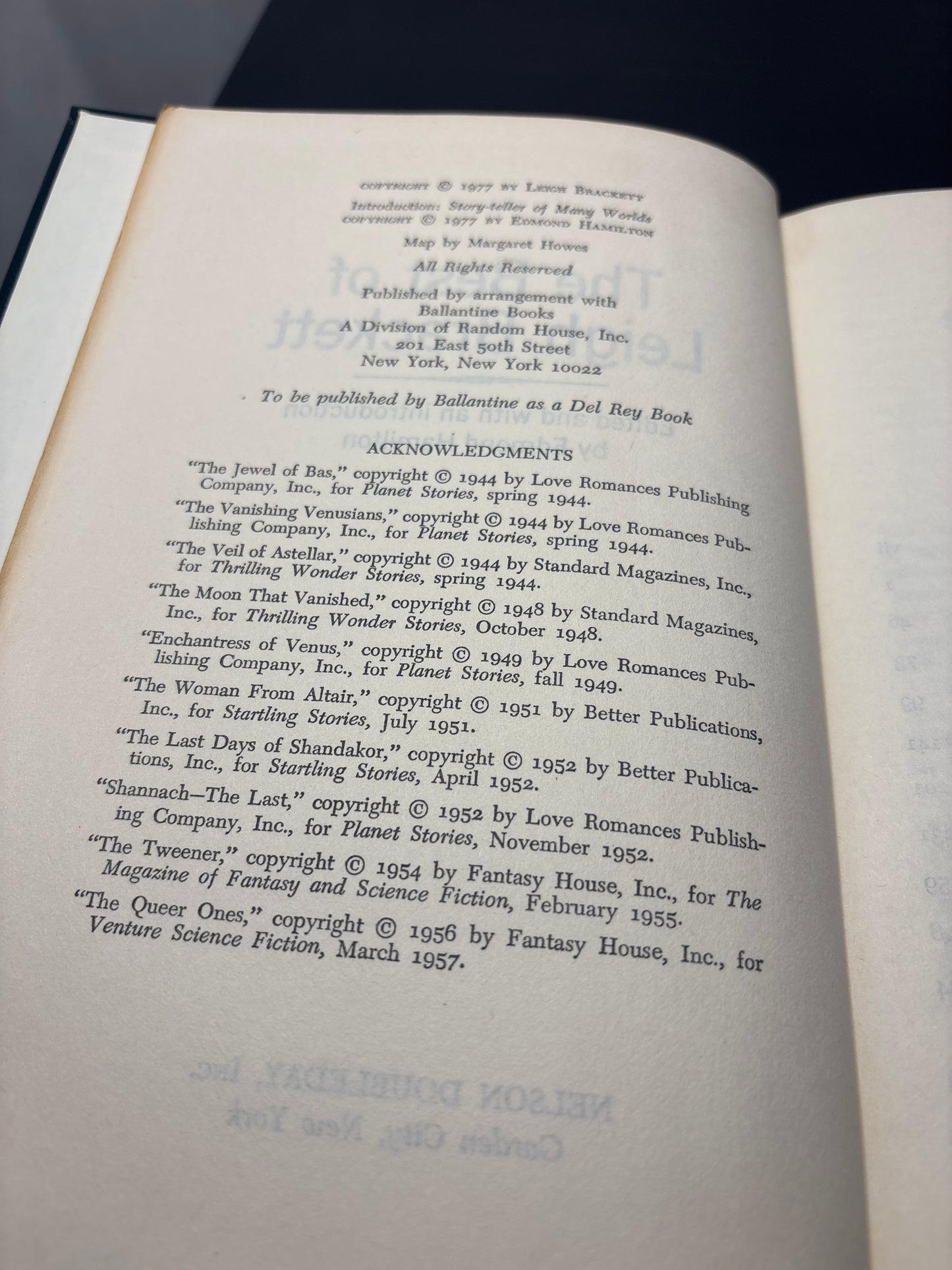 The Best of Leigh Brackett edited by Edmond Hamilton