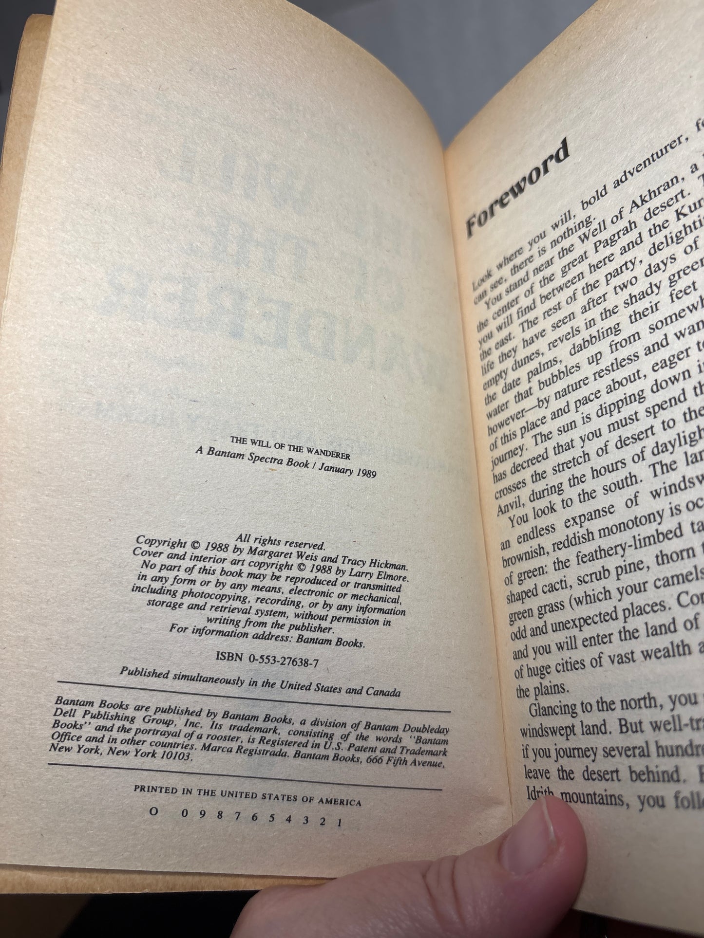The Will of the Wanderer by Margaret Weis, Tracy Hickman (Rose of the Prophet #1) | Vintage Fantasy