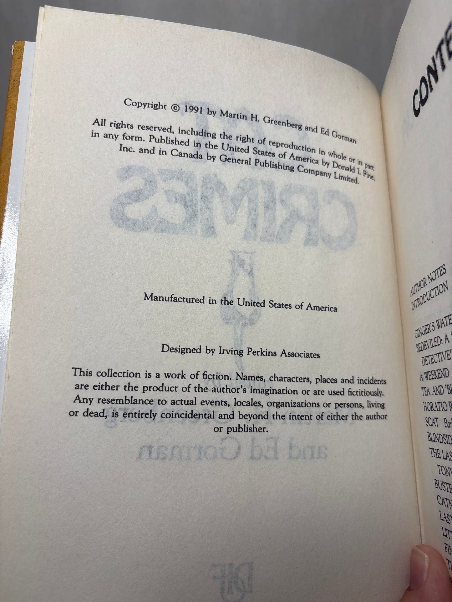 Cat Crimes edited by Martin H Greenberg, Ed Gorman | Vintage Cat Mystery Anthologies