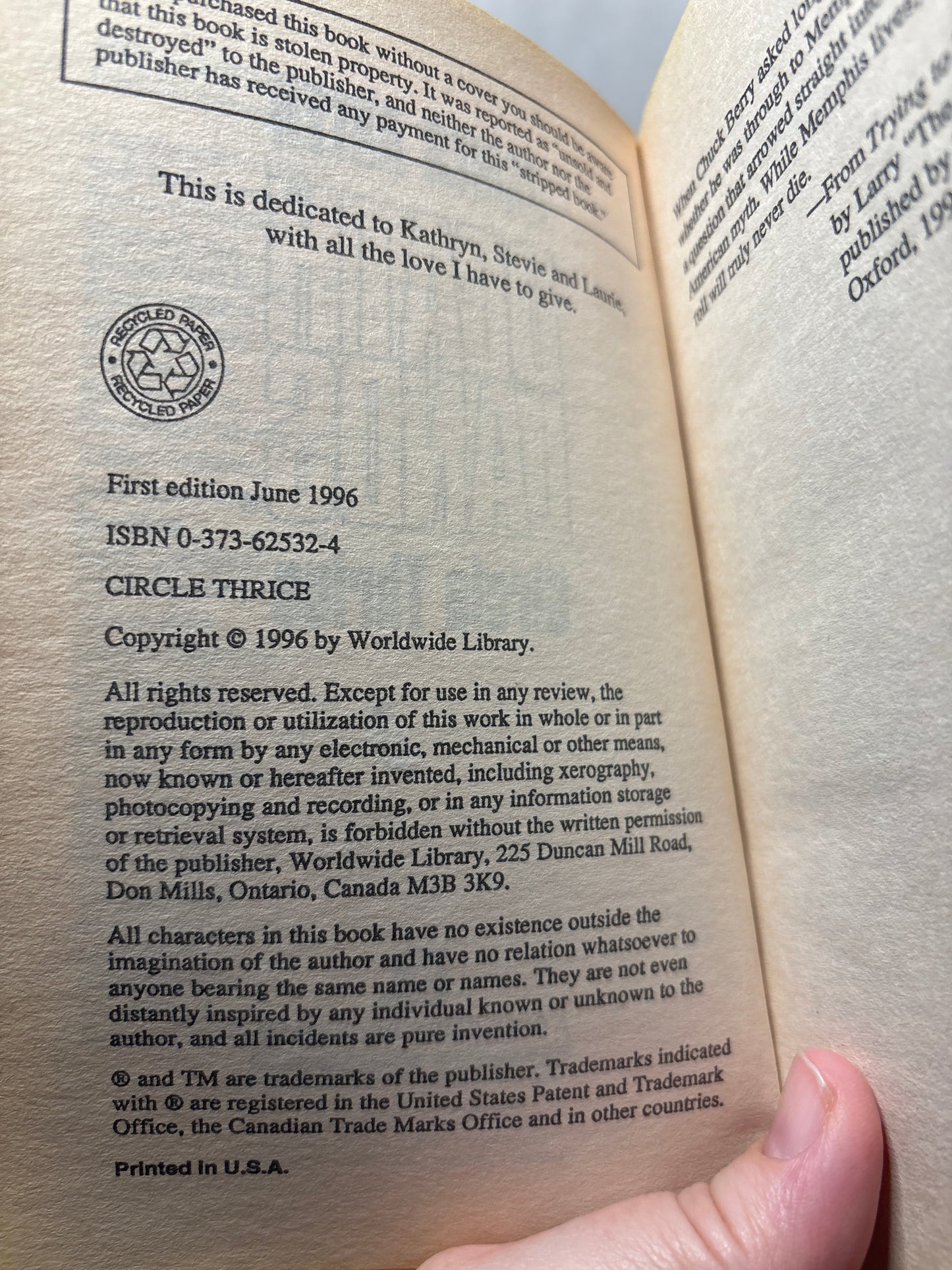 Circle Thrice by James Axler (Deathlands #32) | Vintage Science Fiction