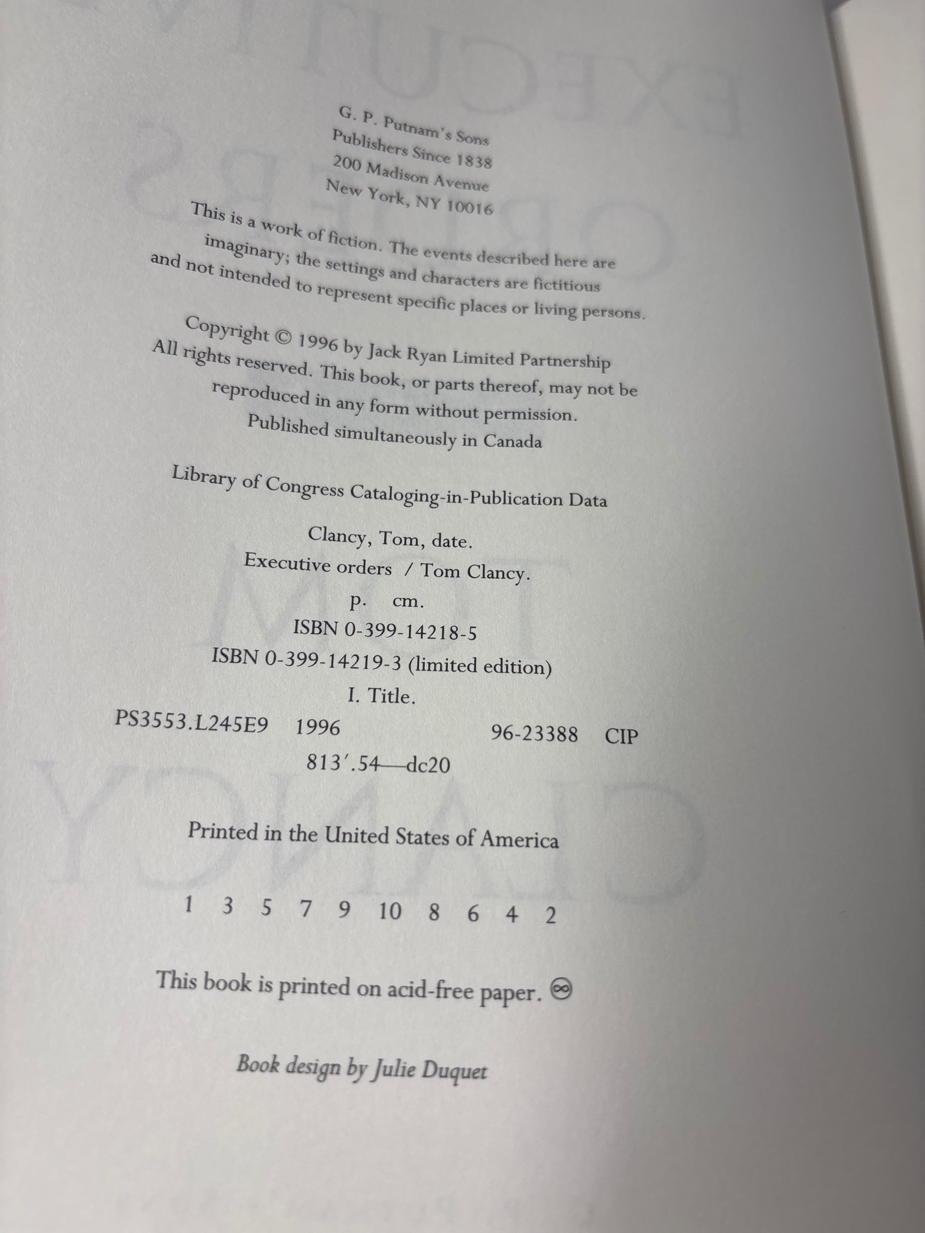 Executive Order by Tom Clancy (Jack Ryan Universe #9)