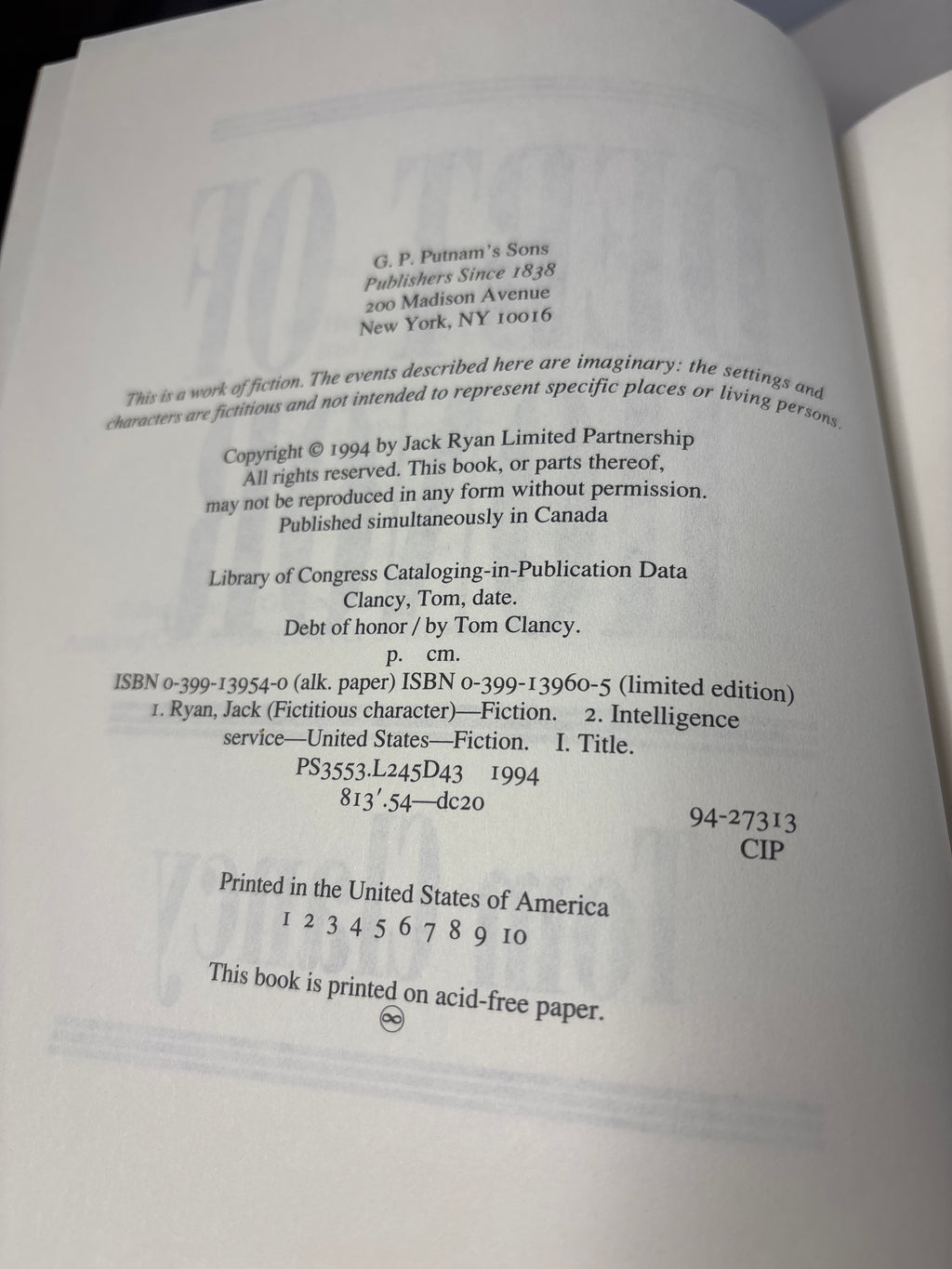 Debt of Honor by Tom Clancy (Jack Ryan #7)