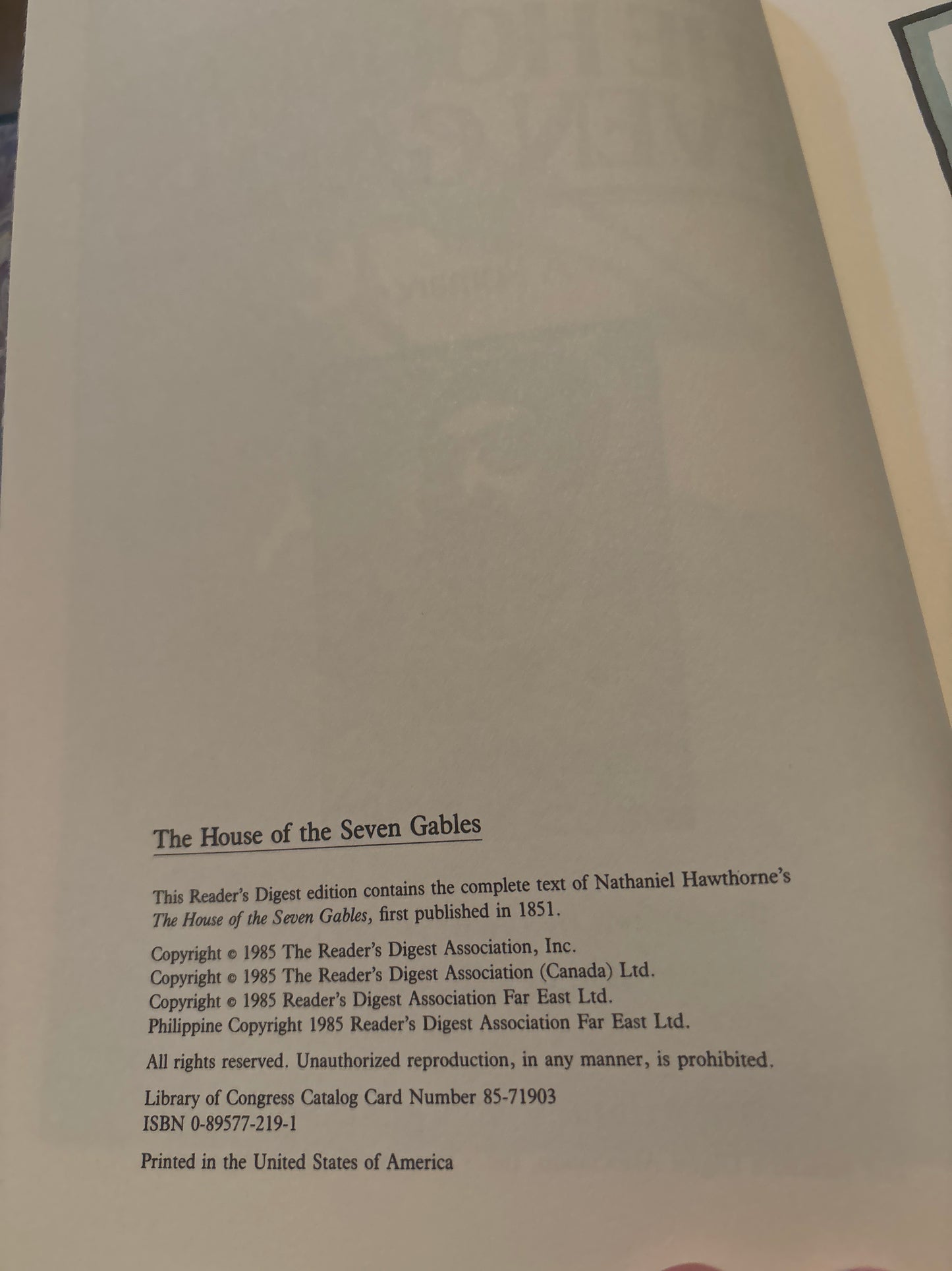 The House of Seven Gables by Nathaniel Hawthorne