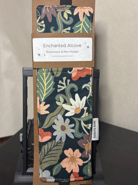 Bookmark & Pen Holder by Enchanted Alcove | Black Flora handmade.