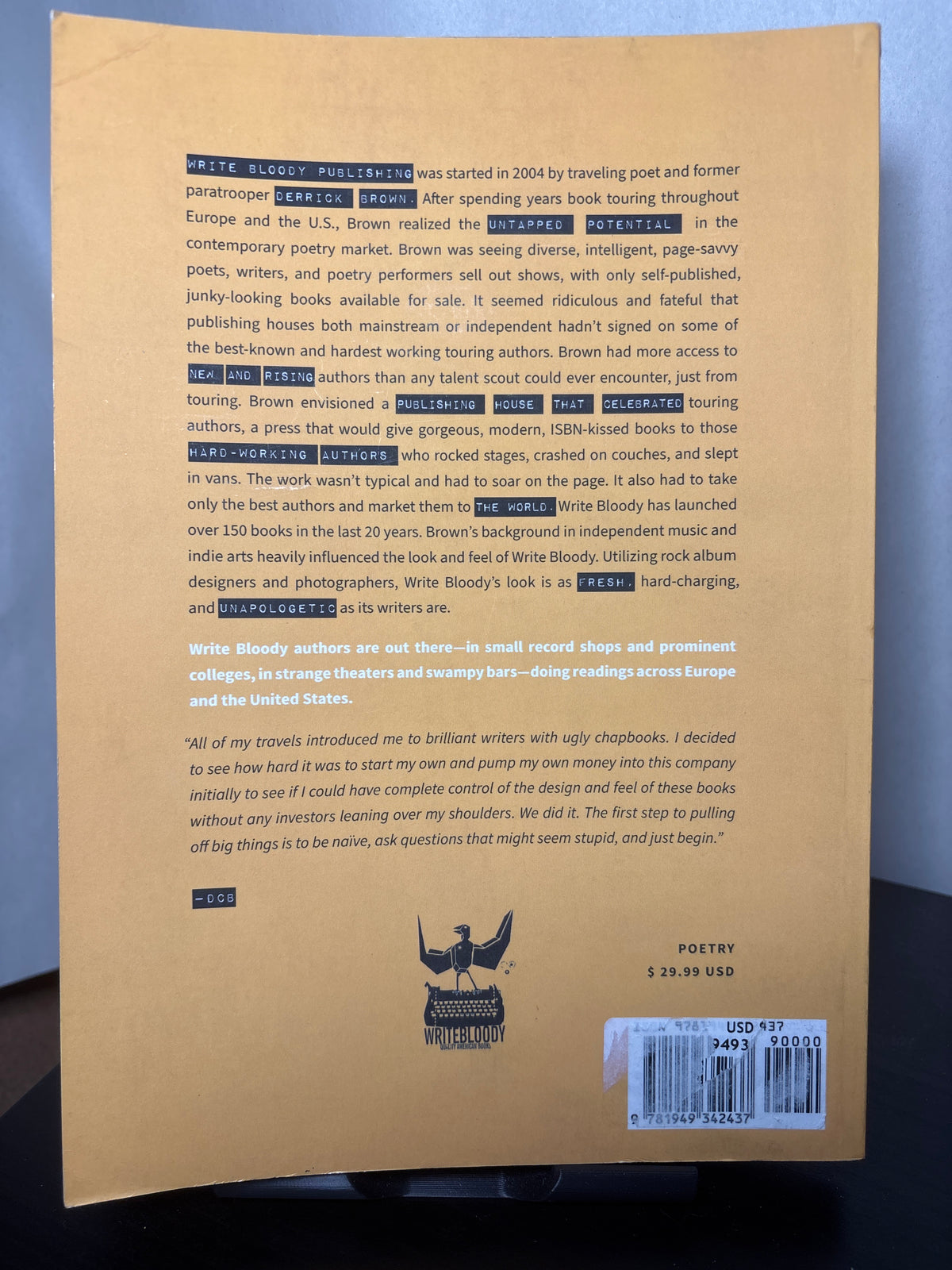 The Best of Write Bloody Anthology edited by Derrick Brown | Unique Poetry