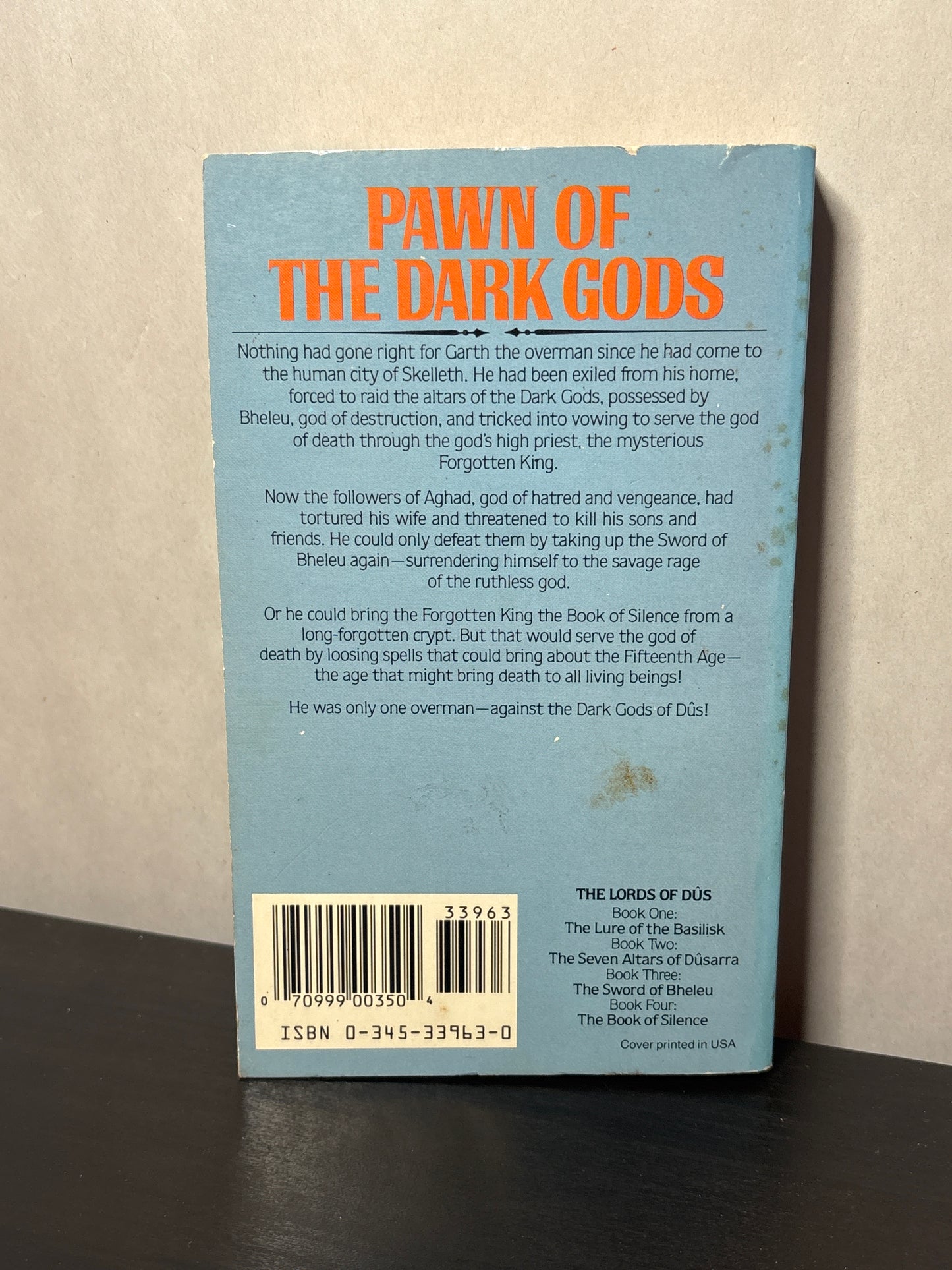 The Book of Silence by Lawrence Watt-Evans (The Lords of Dus #4) | Vintage Fantasy