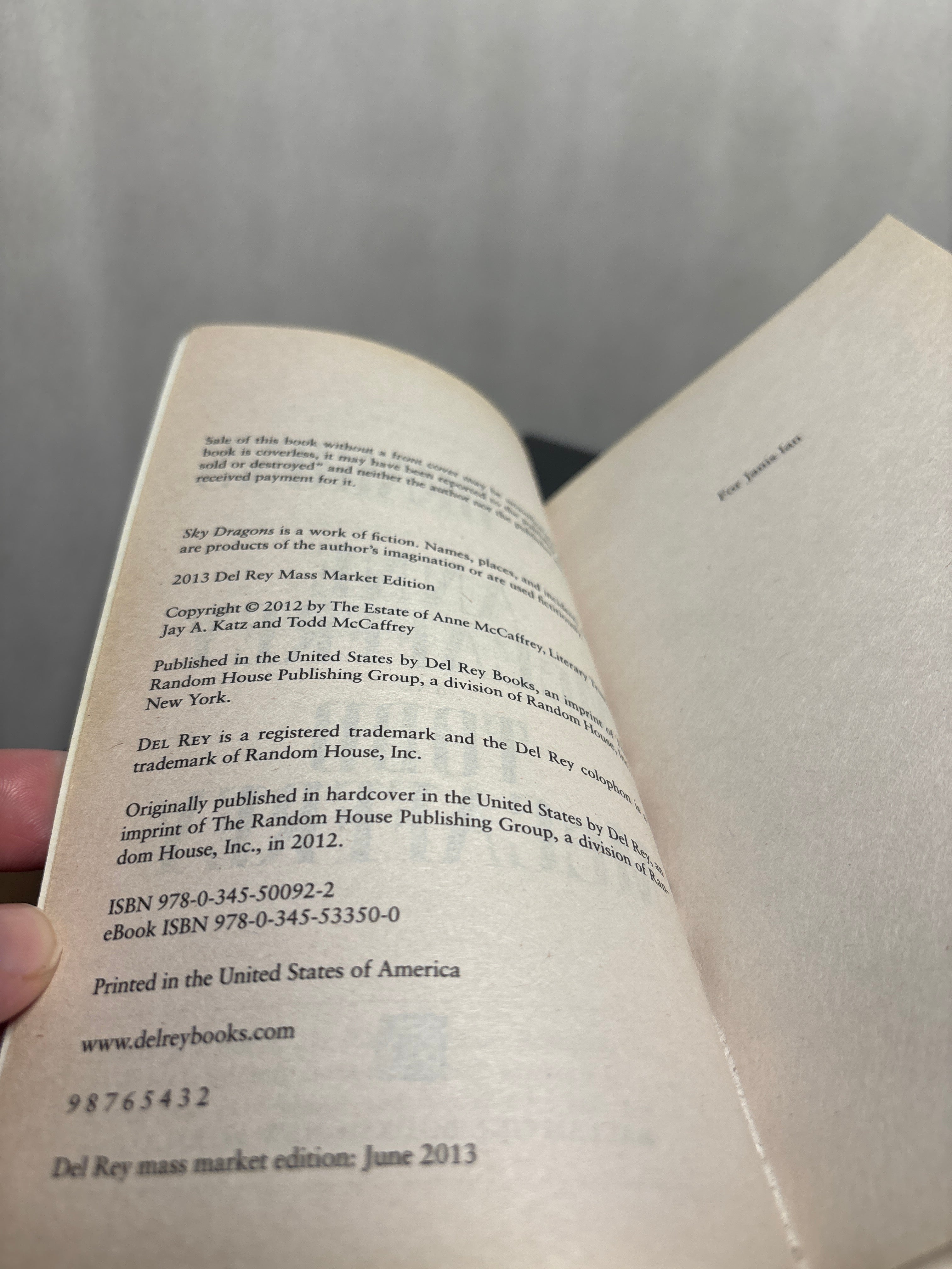 Sky Dragons by Anne McCaffrey, Todd McCaffrey (Pern #23)