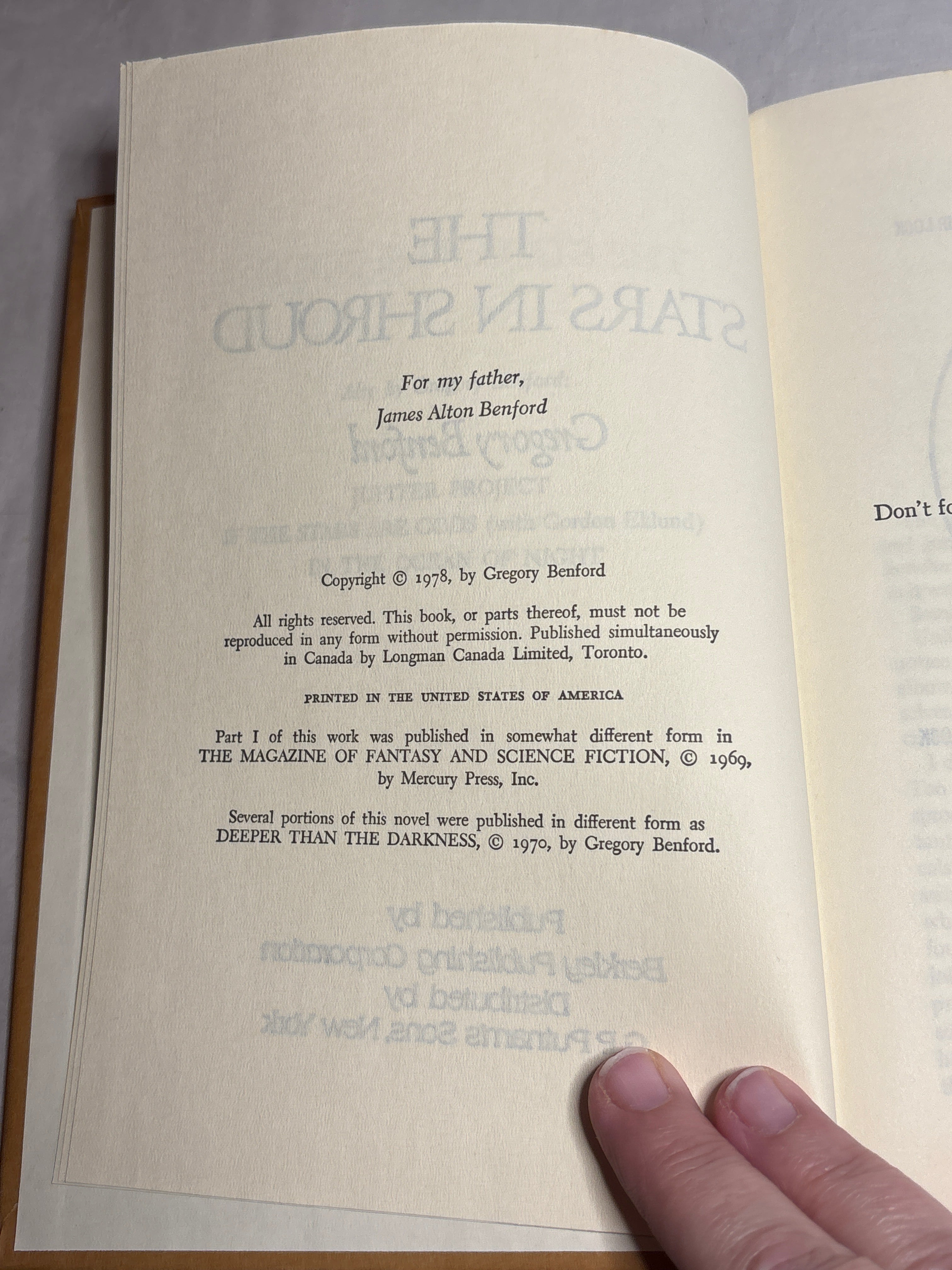 The Stars in Shroud by Gregory Benford