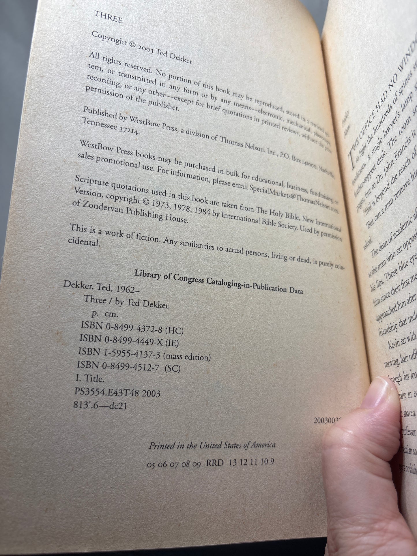 Thr3e by Ted Dekker | Christian Mystery Thriller