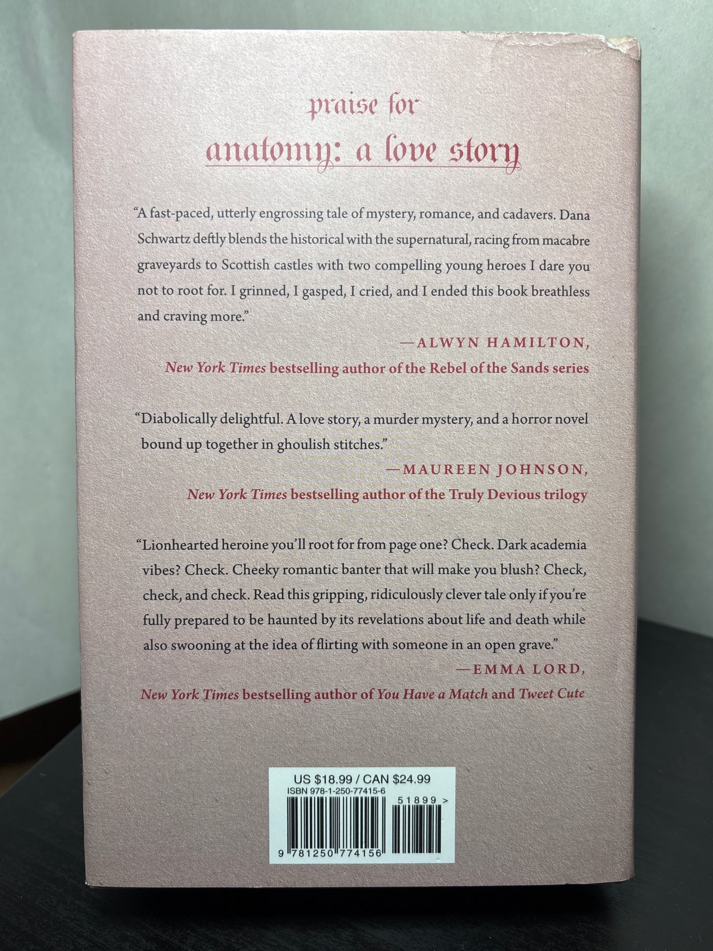 Anatomy: A Love Story by Dana Schwartz (The Anatomy Duology #1) | YA Romance