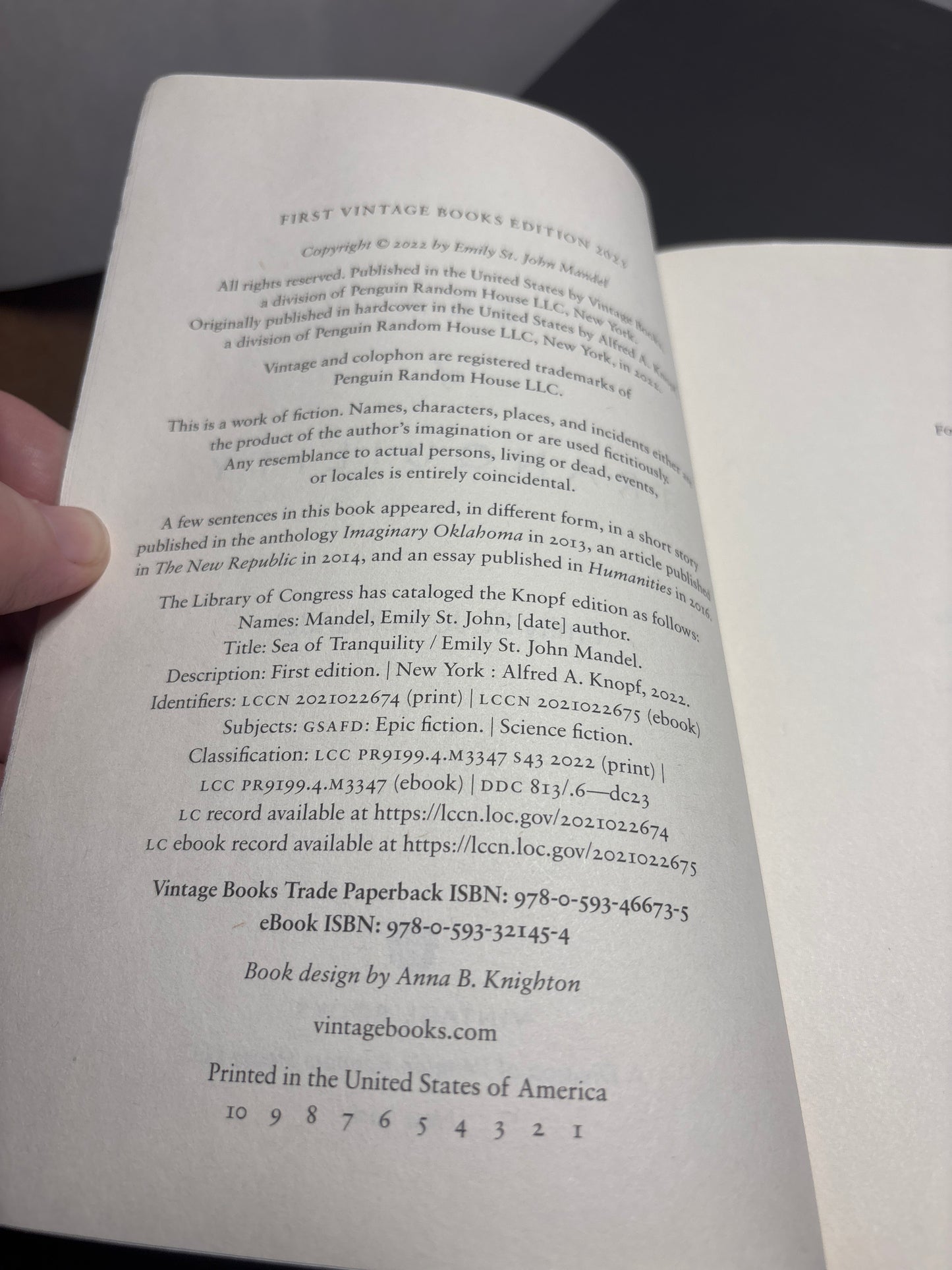 Sea of Tranquility by Emily St. John Mandel