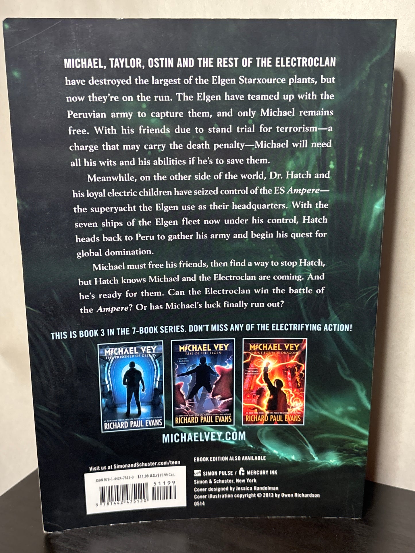 Battle of the Ampere by Richard Paul Evans (Michael Vey #3)  | Young Adult Science Fiction
