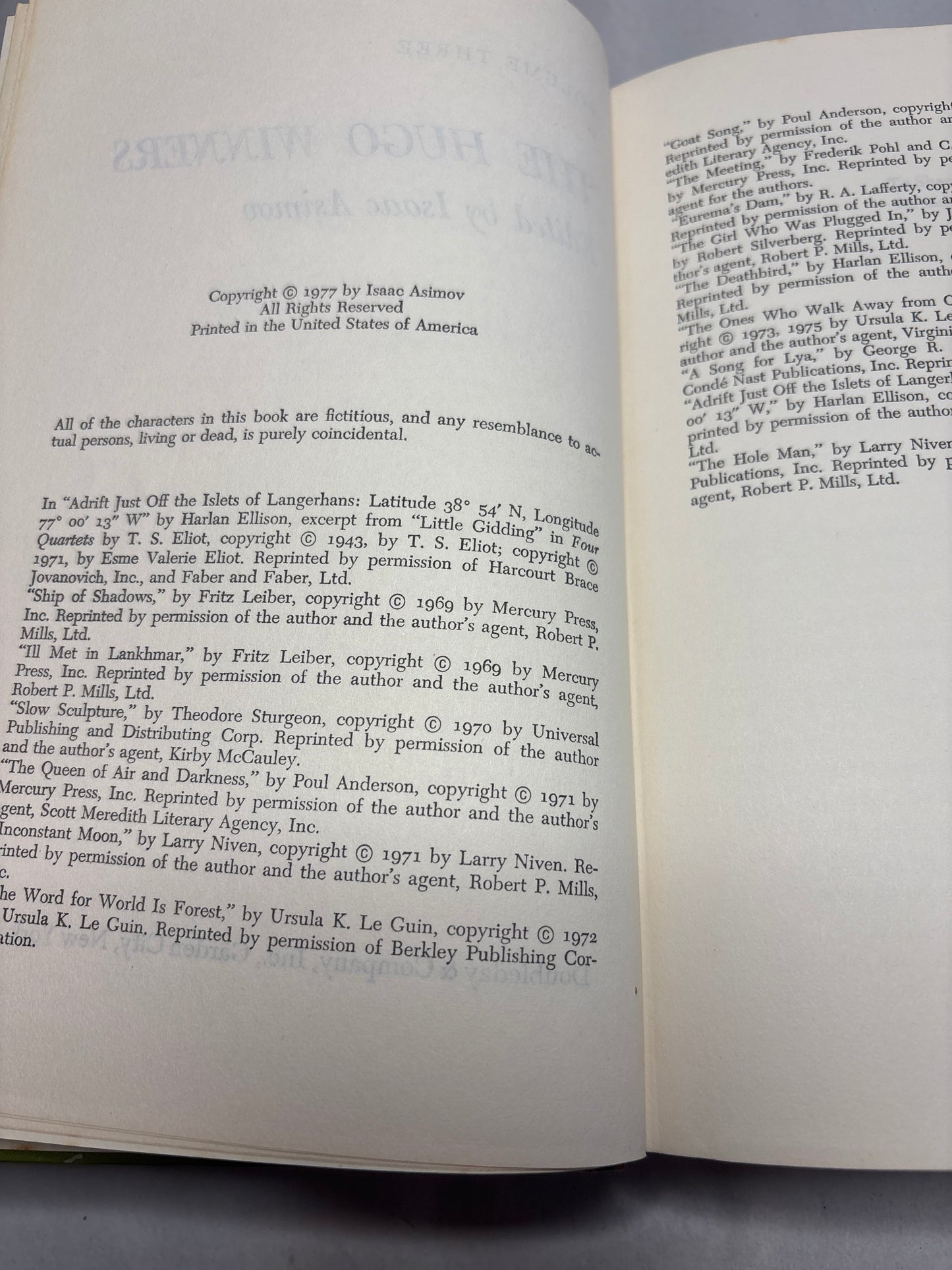 The Hugo Winners Volume III edited by Isaac Asminov