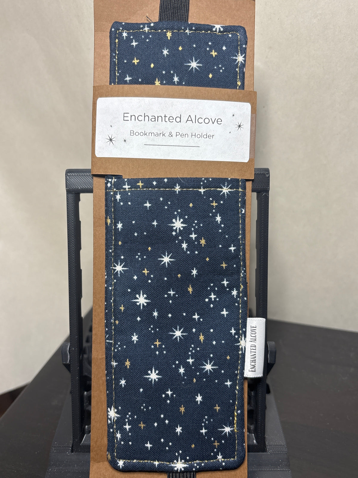 Bookmark & Pen Holder by Enchanted Alcove | Black Stars Handmade Cloth