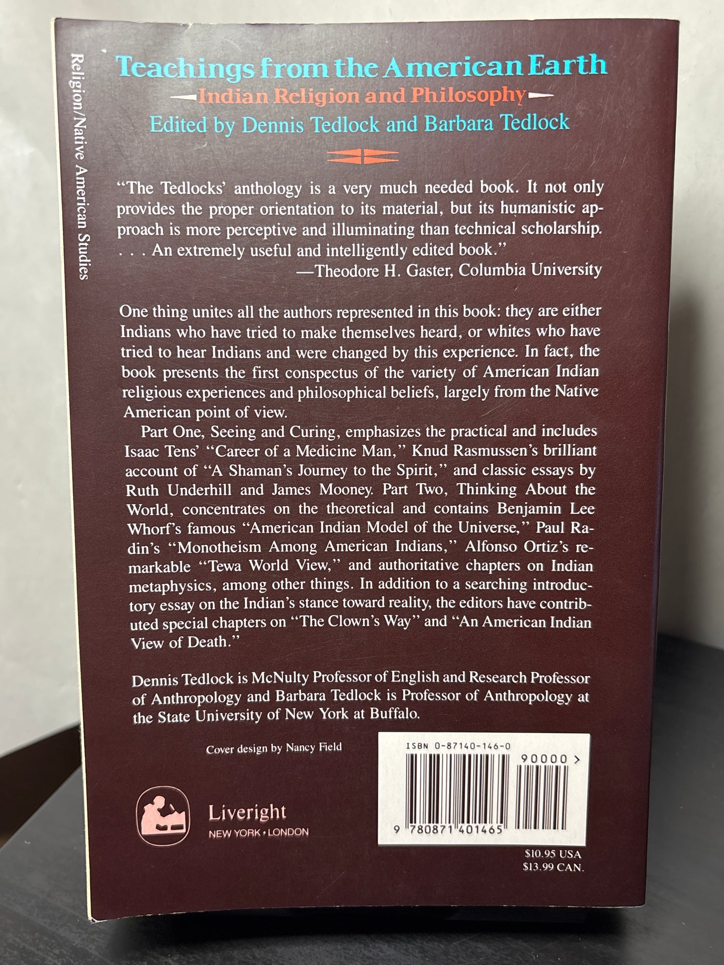 Teachings from the American Earth: Indian Religion and Philosophy edited by Dennis Tedlock, Barbara Tedlock | Native American Anthropology