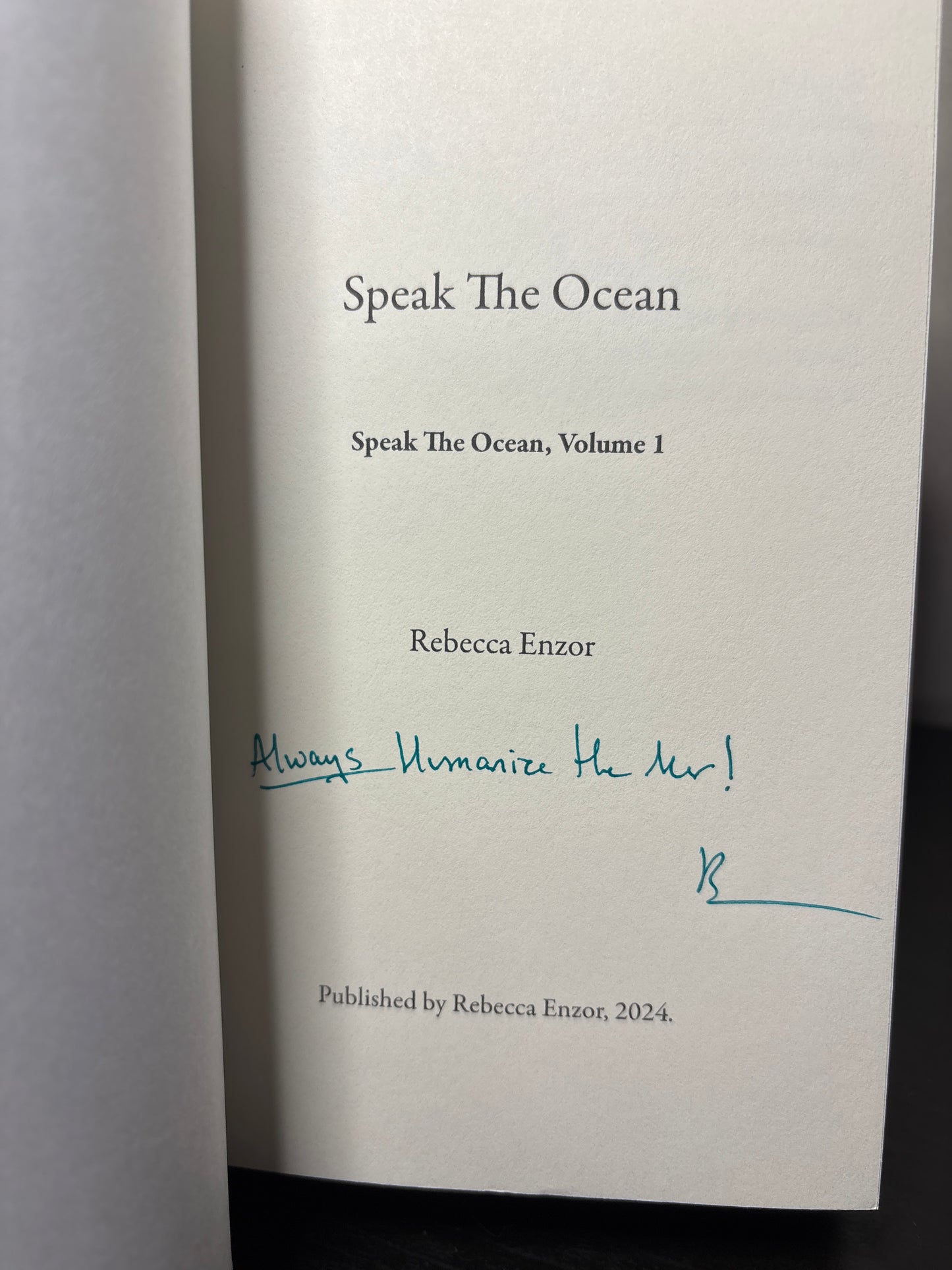 Speak The Ocean by Rebecca Enzor | Mermaid Fantasy, Autographed Copy