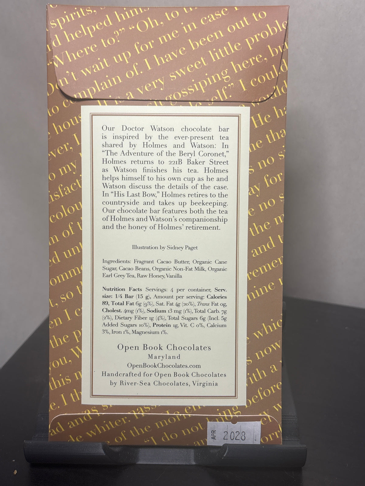 Open Book Chocolates - Doctor Watson | Handmade Gourmet Literary Themed Chocolates