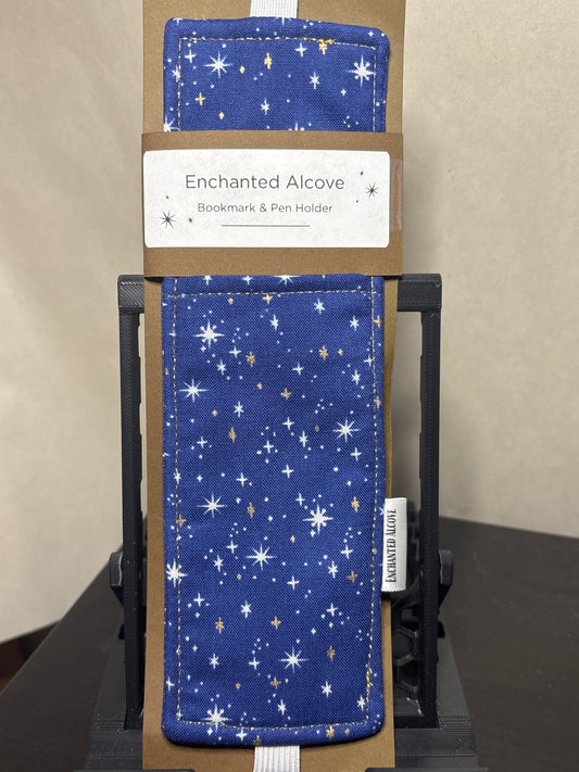 Bookmark & Pen Holder by Enchanted Alcove | Blue Stars Handmade Cloth