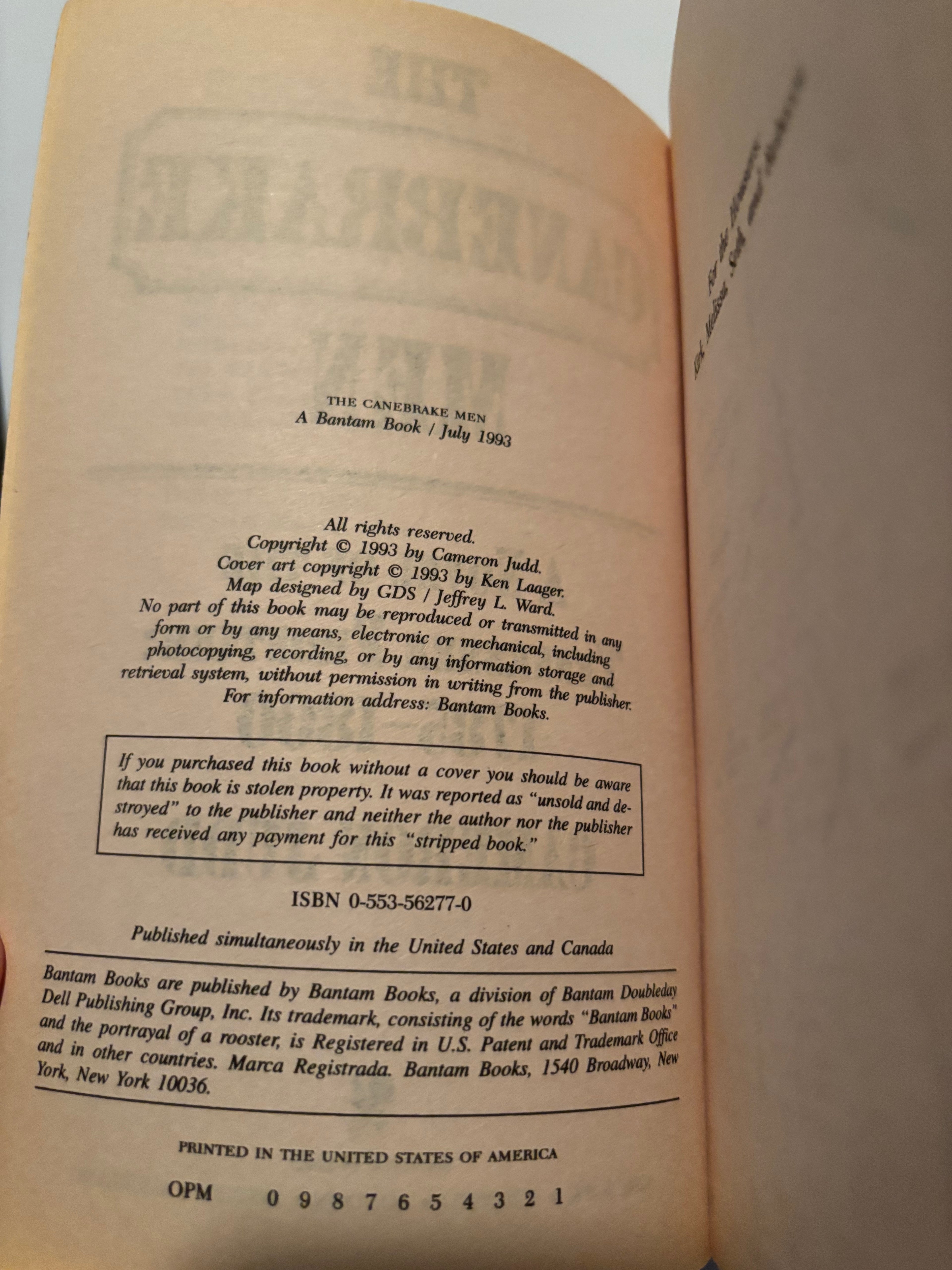 The Canebrake Men by Cameron Judd